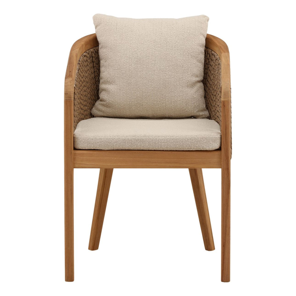 Kian Olefin and Teak Outdoor Dining Chair, front view