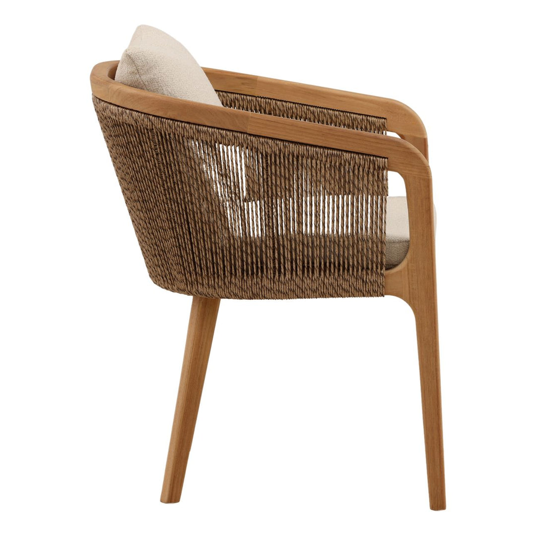 Kian Olefin and Teak Outdoor Dining Chair, profile view