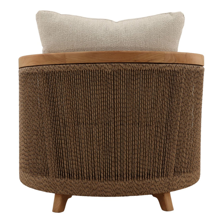 Cianren Sand Teak Outdoor Chaise, back view