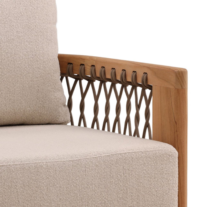 Mersren Sand Teak Outdoor Lounge Chair, detail 2 view