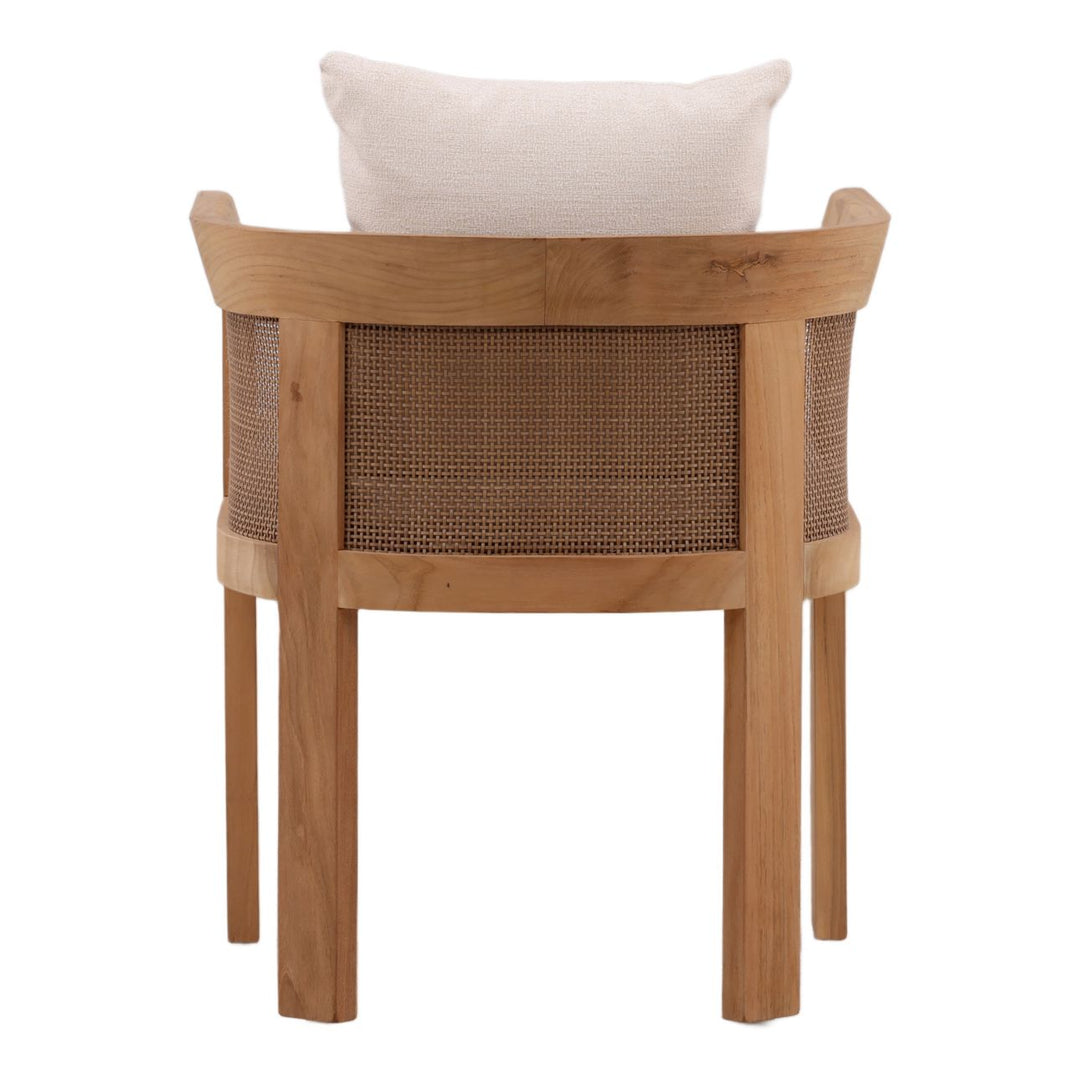 Cressa Olefin and Teak Outdoor Dining Chair, back view