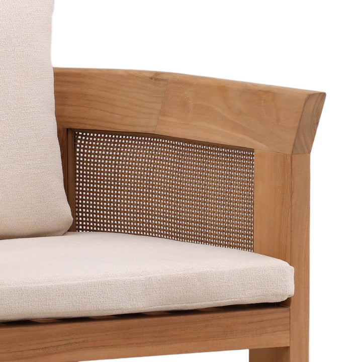 Cressa Olefin and Teak Outdoor Dining Chair, detail 2 view