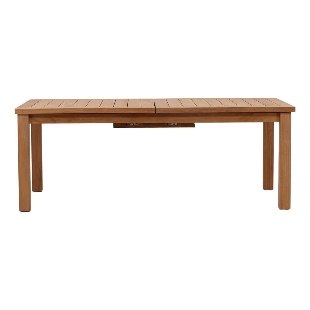 Colette Extendable Teak Outdoor Dining Table, back view