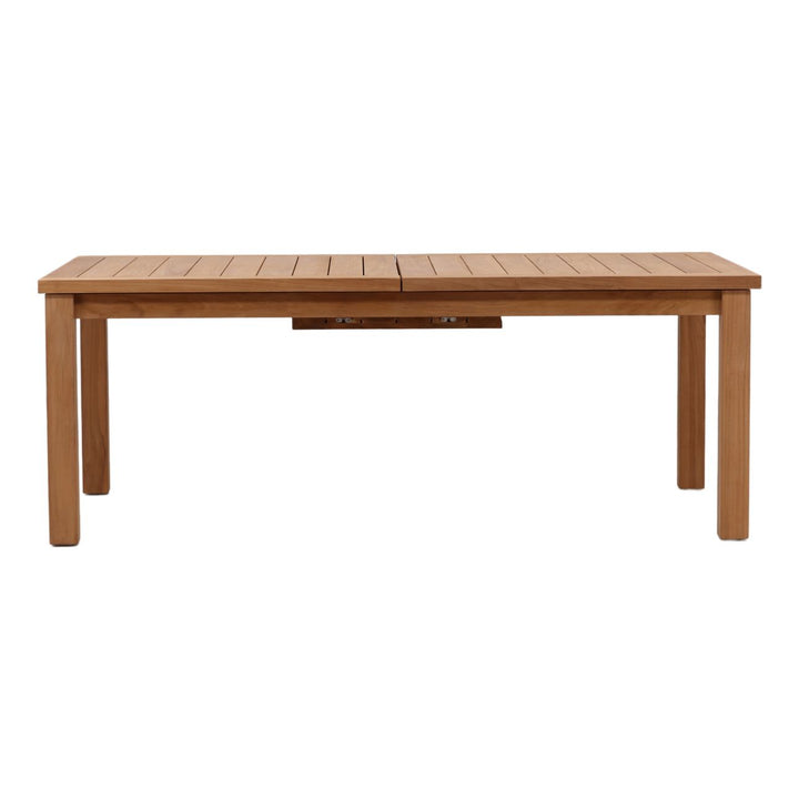 Colette Extendable Teak Outdoor Dining Table, back view