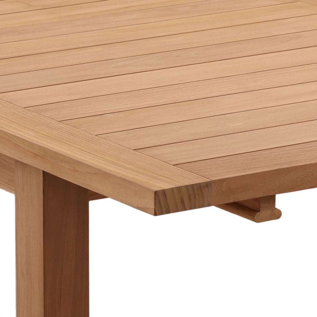 Colette Extendable Teak Outdoor Dining Table, detail 2 view