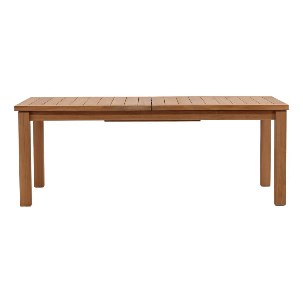 Colette Extendable Teak Outdoor Dining Table, front view