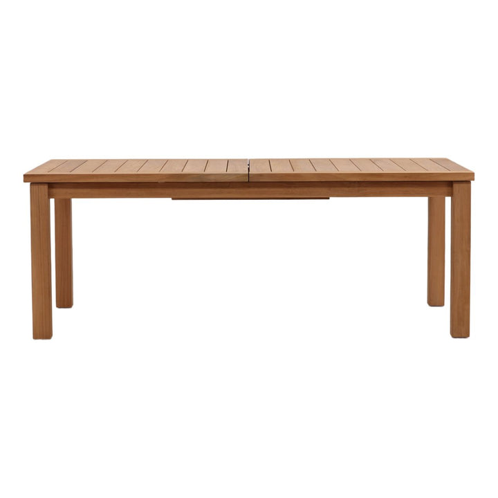 Colette Extendable Teak Outdoor Dining Table, front view