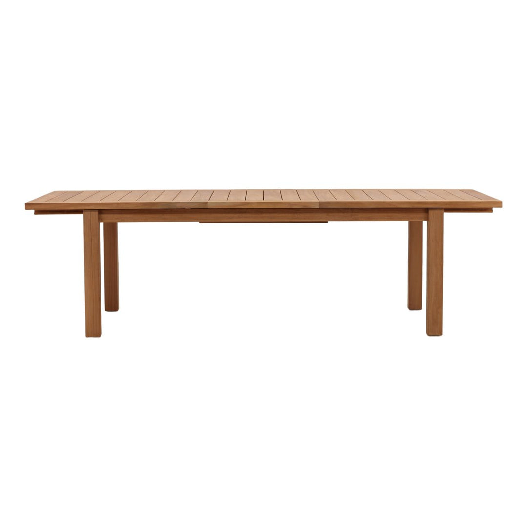Colette Extendable Teak Outdoor Dining Table, extension view