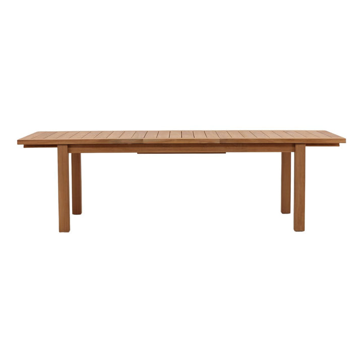 Colette Extendable Teak Outdoor Dining Table, extension view