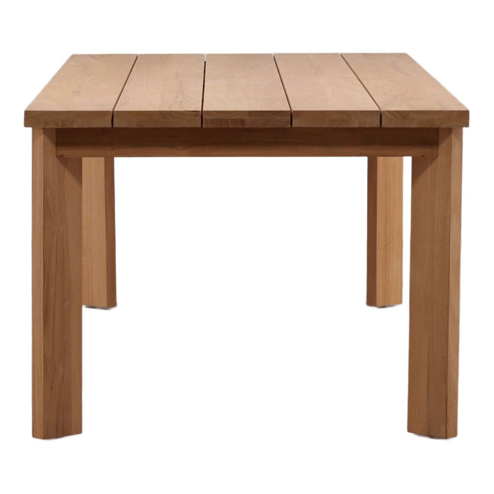 Dune Teak Outdoor Dining Table, profile view