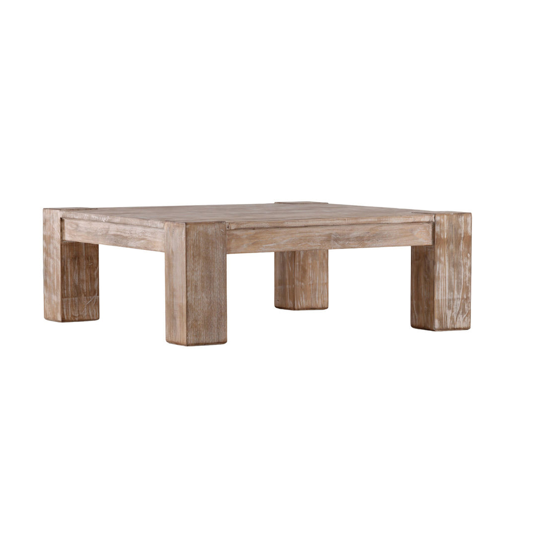 Parker Reclaimed Pine Coffee Table, three-quarter studio view
