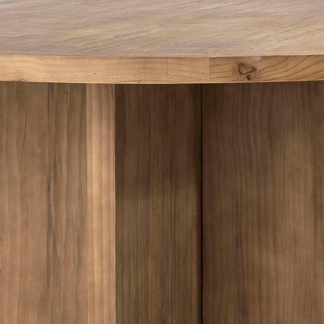 Hartley Reclaimed Pine Round Dining Table, Natural, detail 1 view