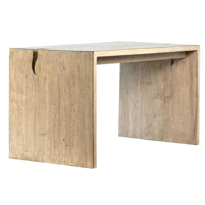 Merrick Reclaimed Pine Desk, back three quarter view