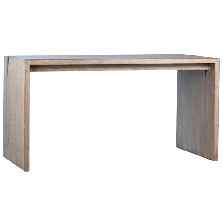 Meridian Reclaimed Pine Counter Table, three-quarter studio view