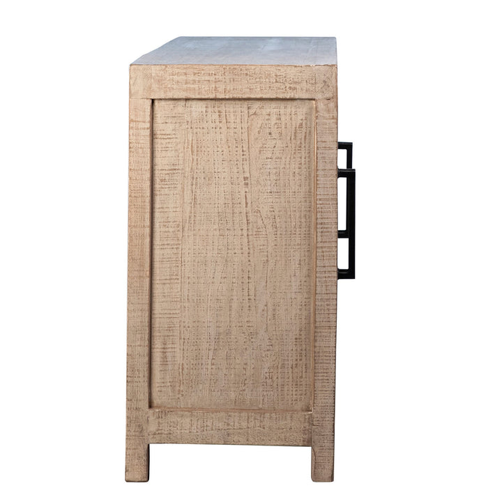 Meridian Reclaimed Pine Sideboard, Warm Wash · Four Door, profile view