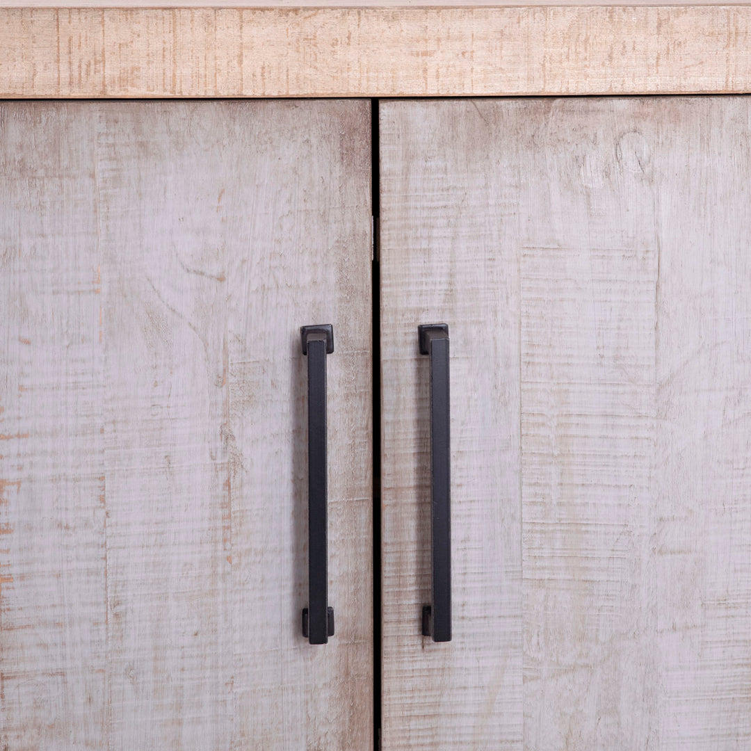 Meridian Reclaimed Pine Sideboard, Warm Wash · Six Door, detail 1 view