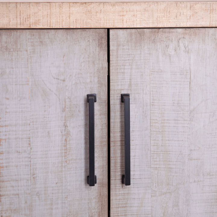 Meridian Reclaimed Pine Sideboard, Warm Wash · Six Door, detail 1 view