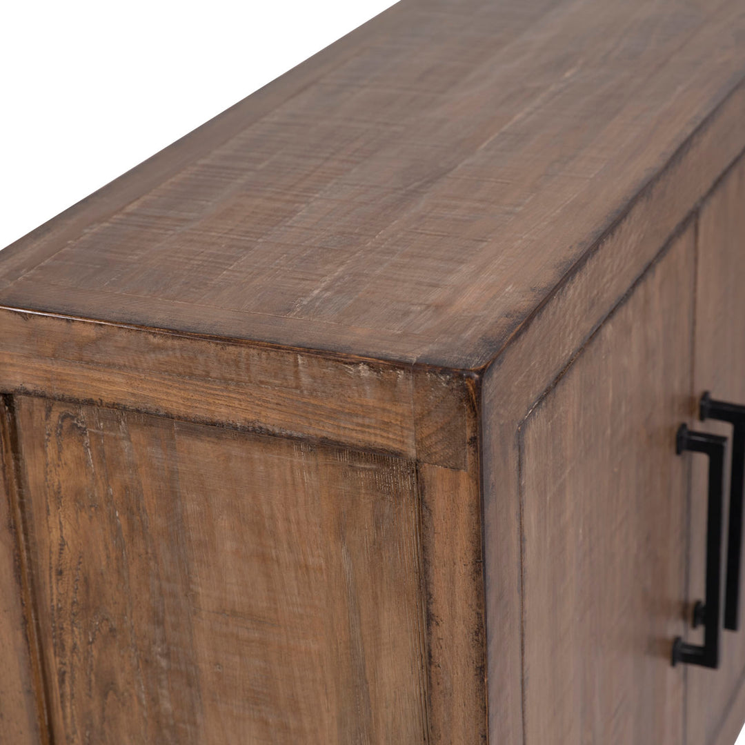 Meridian Reclaimed Pine Sideboard, Medium Brown · Four Door, detail 2 view