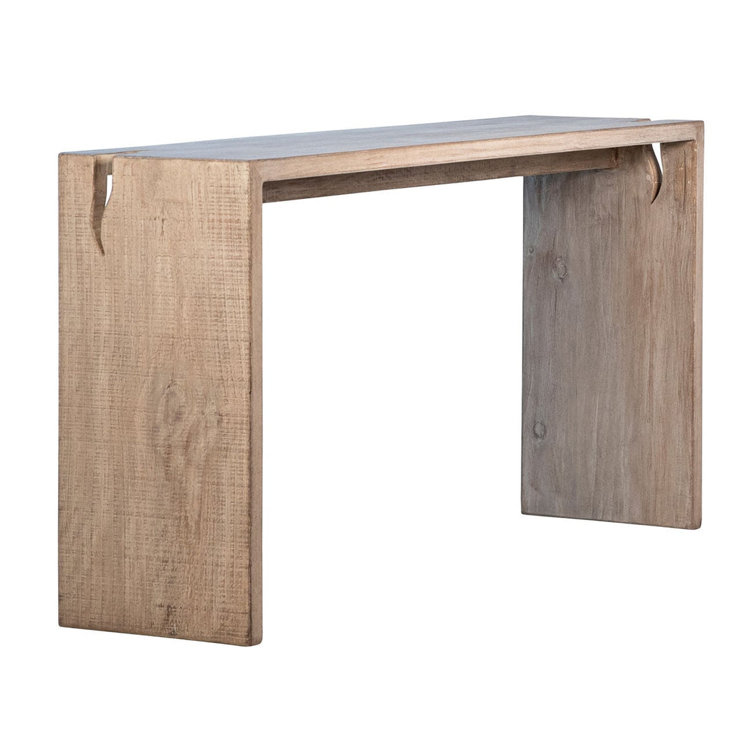 Merrick Reclaimed Pine Console Table, back three quarter view
