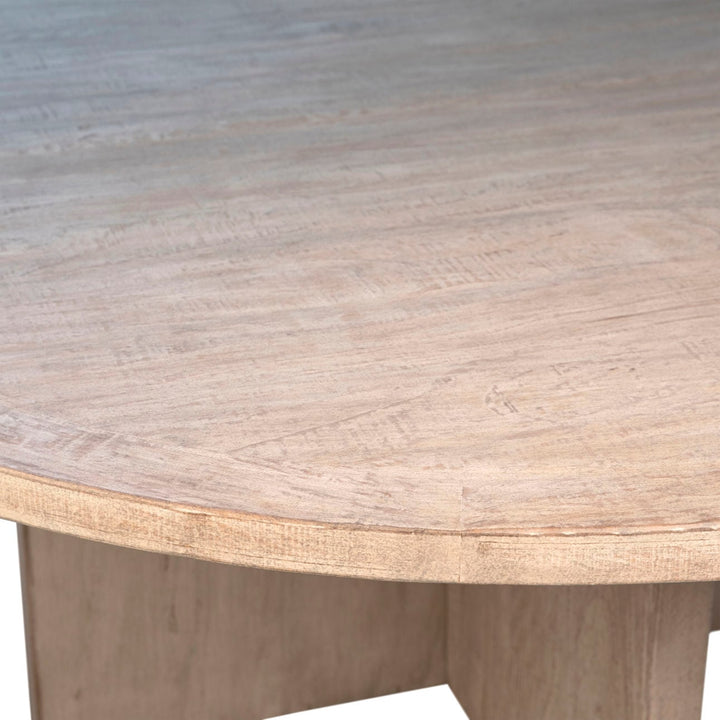 Harbor Reclaimed Pine Round Dining Table, Light Warm Wash, detail 1 view
