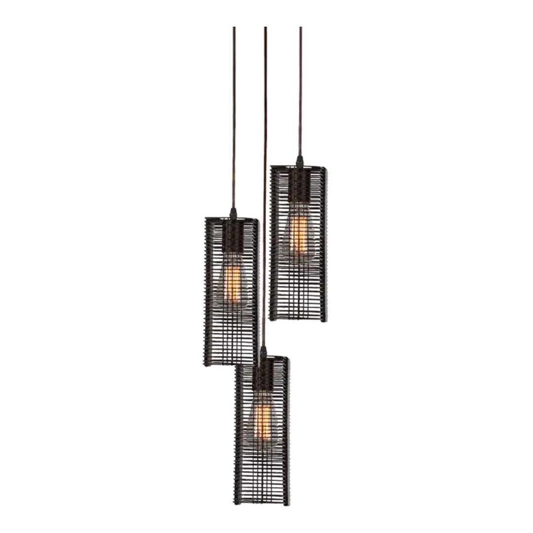 Downtown Mesh Round Pendant Chandelier by Hammerton Studio 3 Lights in its standard finish