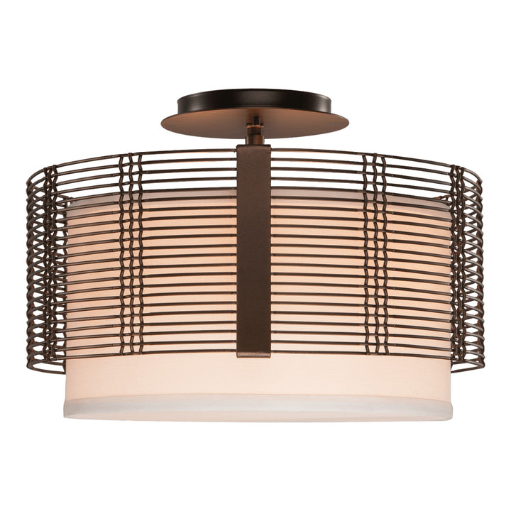 Downtown Mesh Semi-Flush Mount Drum Light by Hammerton Studio in its standard finish