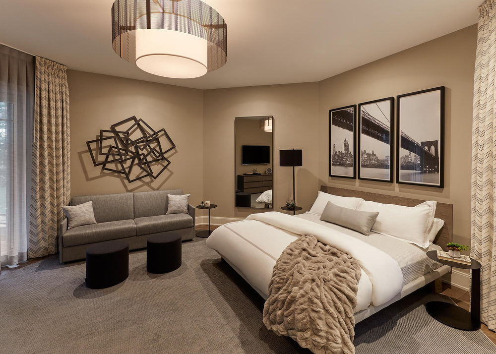 Downtown Mesh Semi-Flush Mount Drum Light by Hammerton Studio in a styled interior