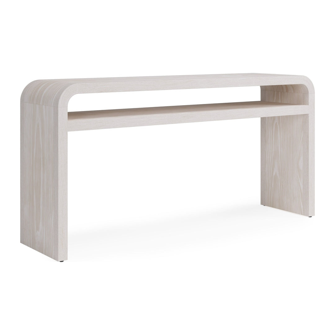 Drake Ash Wood Console Table by Modus in Sugar — product view on a white background