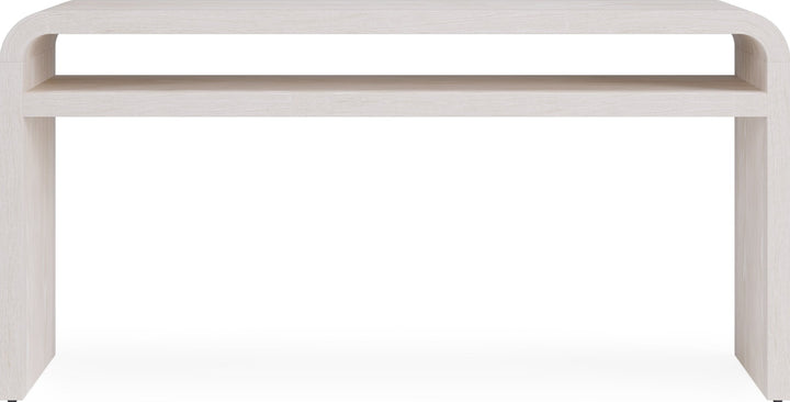 Drake Ash Wood Console Table in Sugar — lifestyle photo
