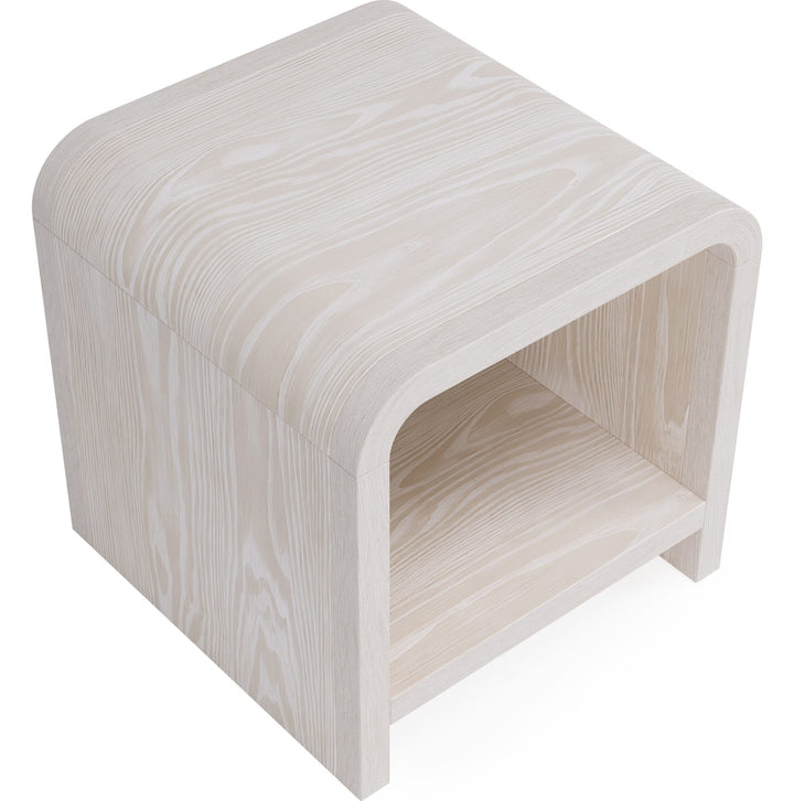 Drake Ash Wood Side Table in Sugar — product view on a white background