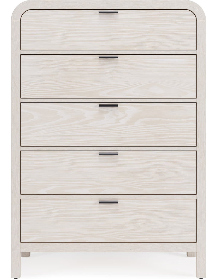 Drake Five Drawer Chest in Sugar — on a white background