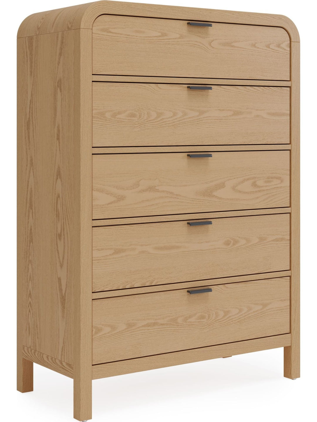 Drake Five Drawer Chest in Timber — on a white background