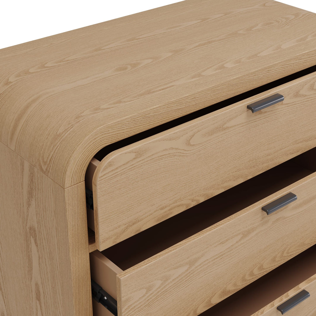 Drake Five Drawer Chest in Timber — detail view