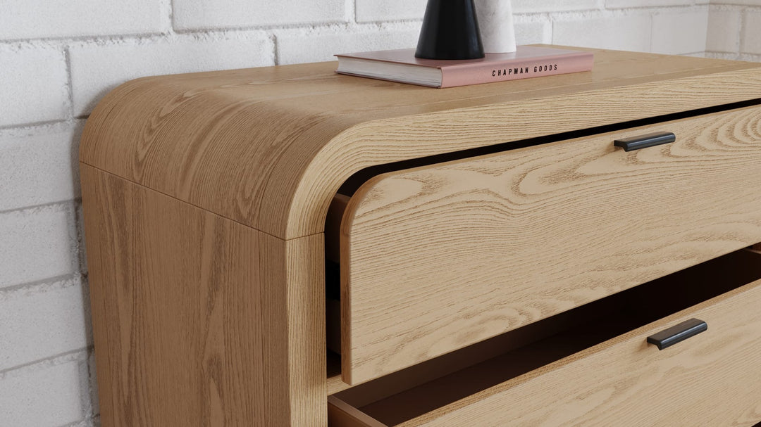 Drake Five Drawer Chest in Timber — detail view