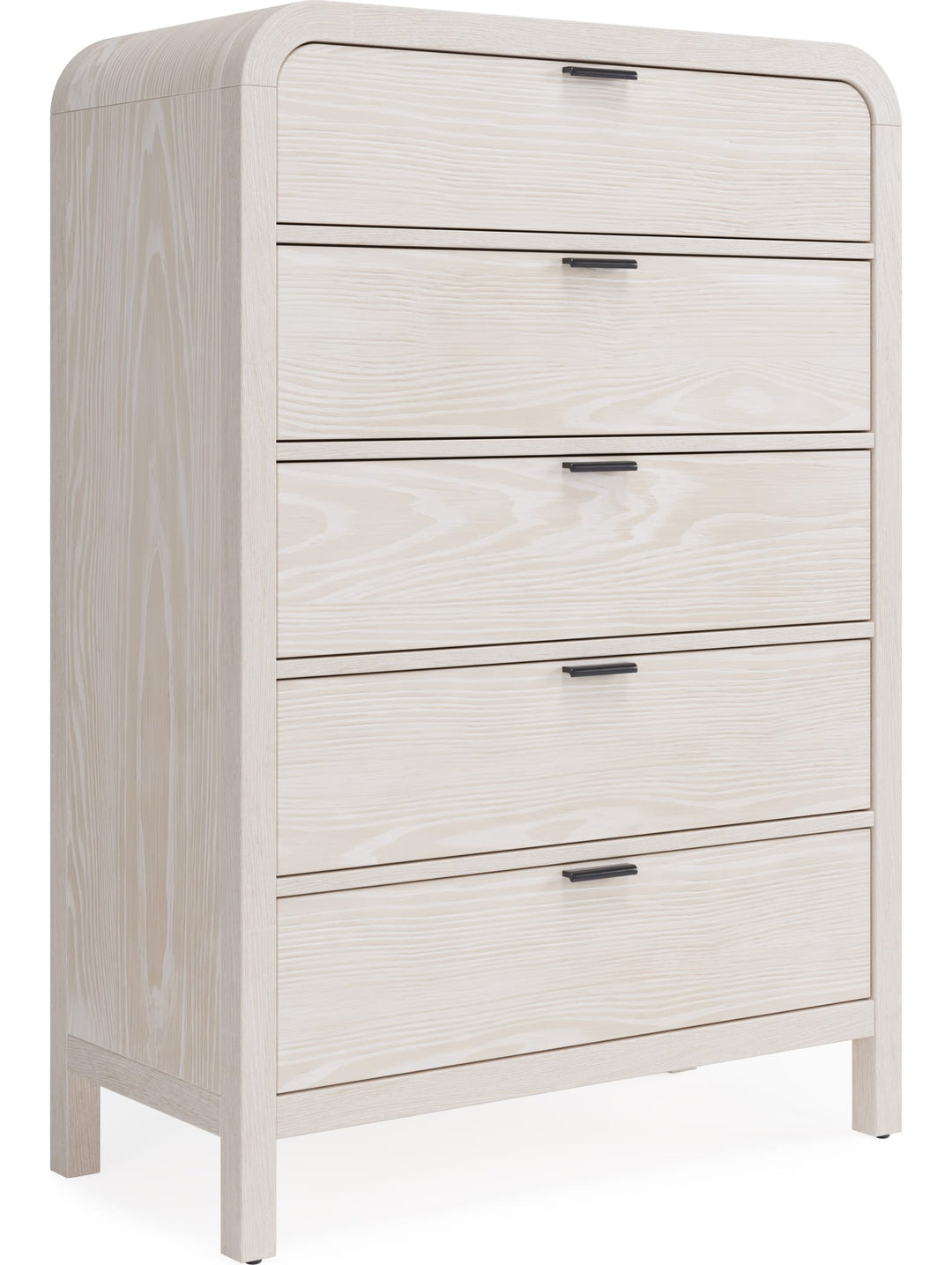 Drake Five Drawer Chest in Sugar — on a white background