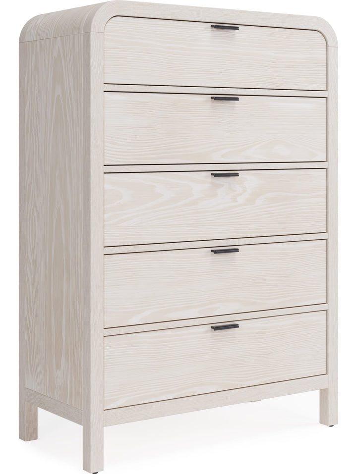 Drake Five Drawer Chest in Sugar — on a white background