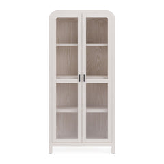 Drake Glass Door Bookcase by Modus in Sugar — product view on a white background
