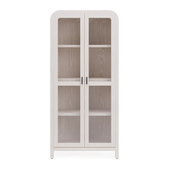 Drake Glass Door Bookcase by Modus in Sugar — product view on a white background