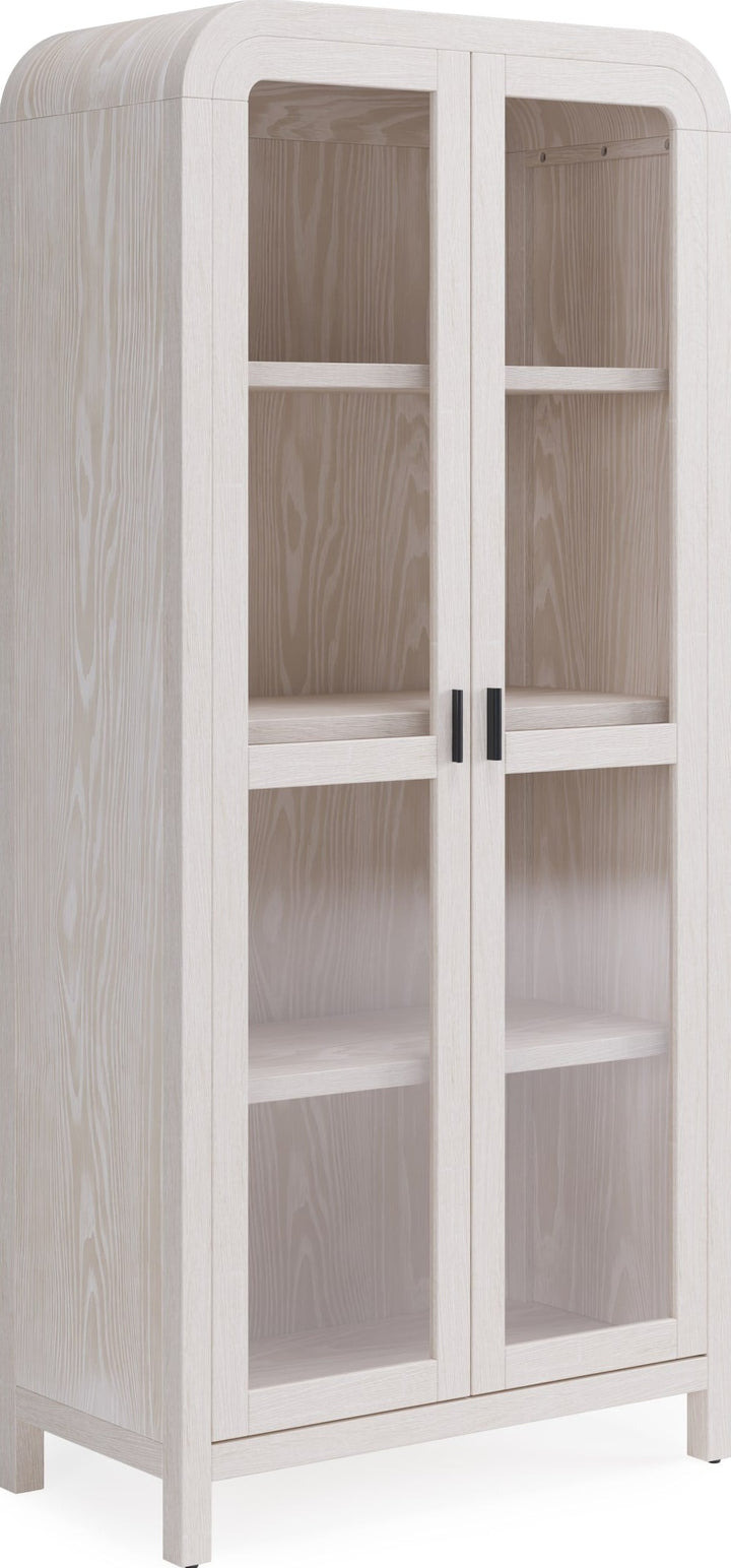 Drake Glass Door Bookcase in Sugar — lifestyle photo