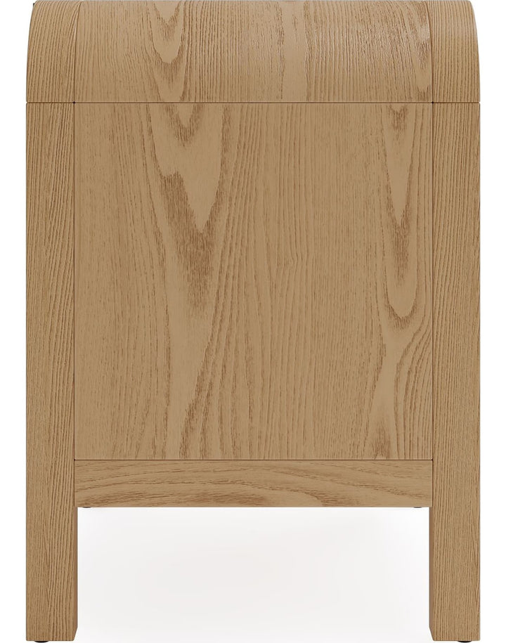 Drake One Drawer One Shelf USB-Charging Nightstand in Timber — side view
