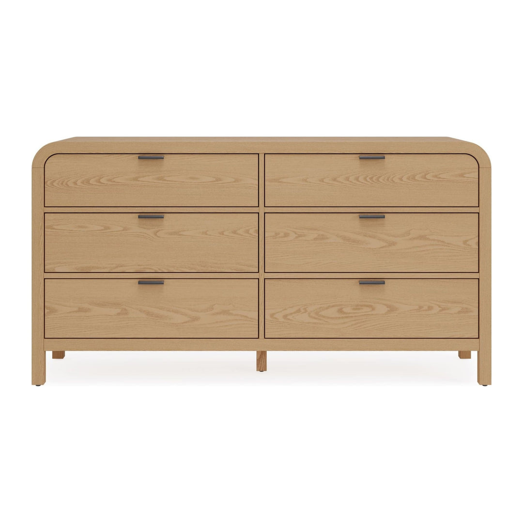 Drake Six Drawer Dresser by Modus in Timber — on a white background