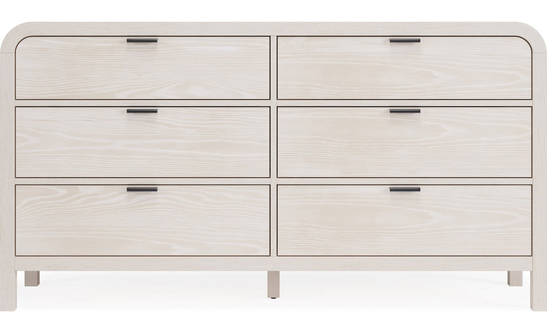 Drake Six Drawer Dresser in Sugar — on a white background