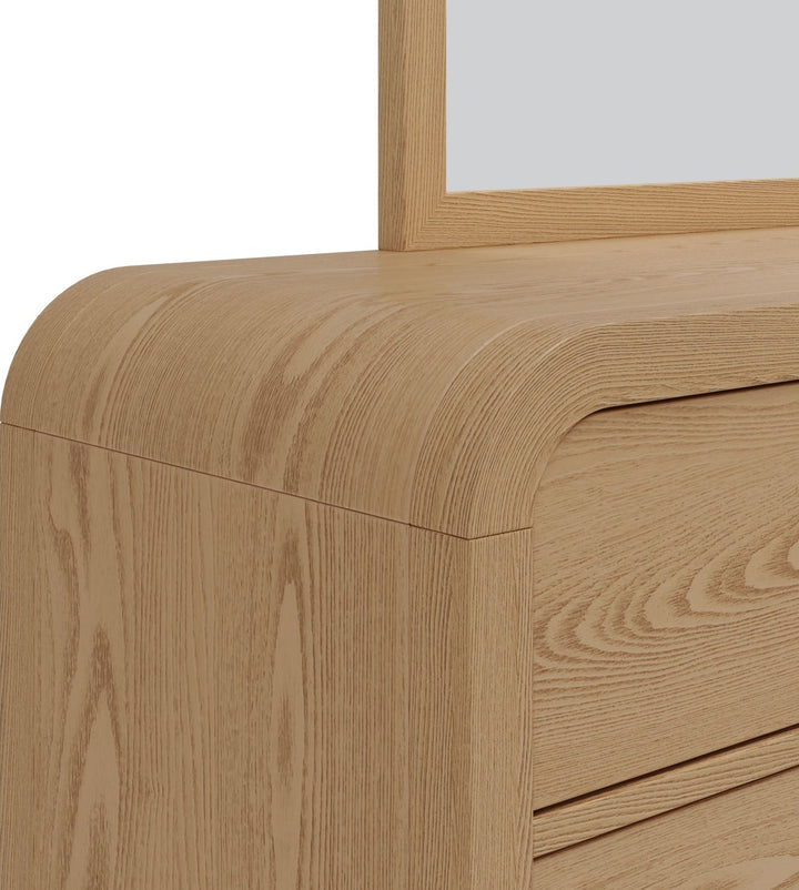 Drake Six Drawer Dresser in Timber — detail view