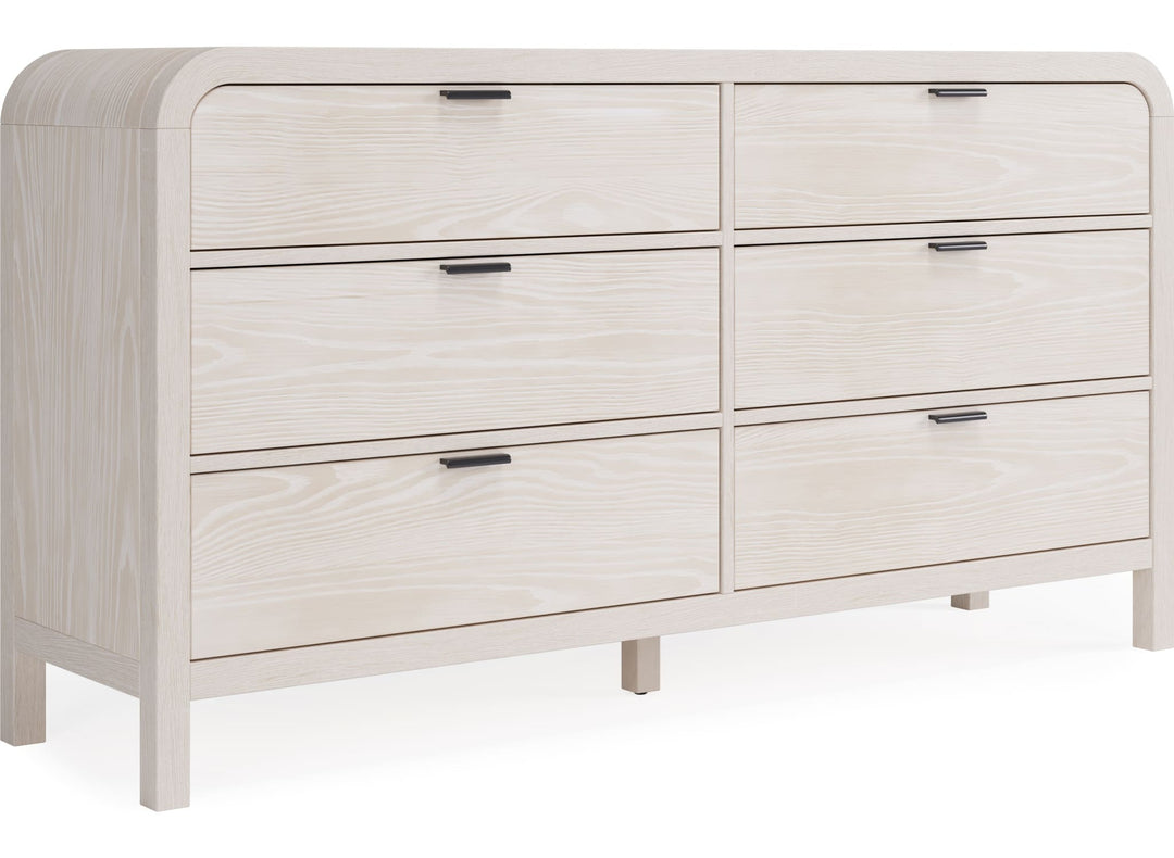 Drake Six Drawer Dresser in Sugar — on a white background