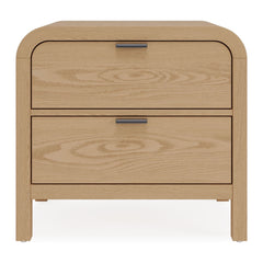 Drake Two Drawer USB-Charging Nightstand by Modus in Timber — on a white background