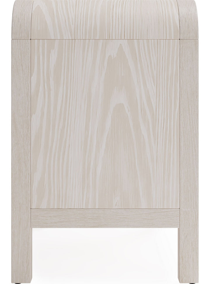 Drake Two Drawer USB-Charging Nightstand in Sugar — side view