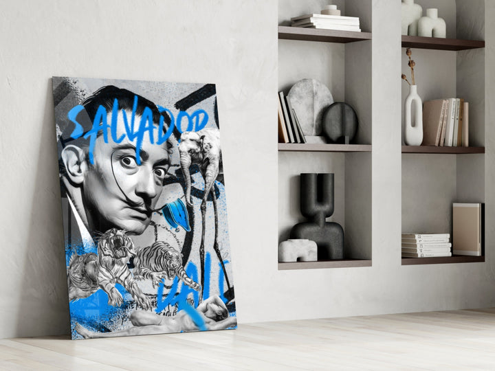 Salvador Dali glass print enhancing a hallway with painterly palette