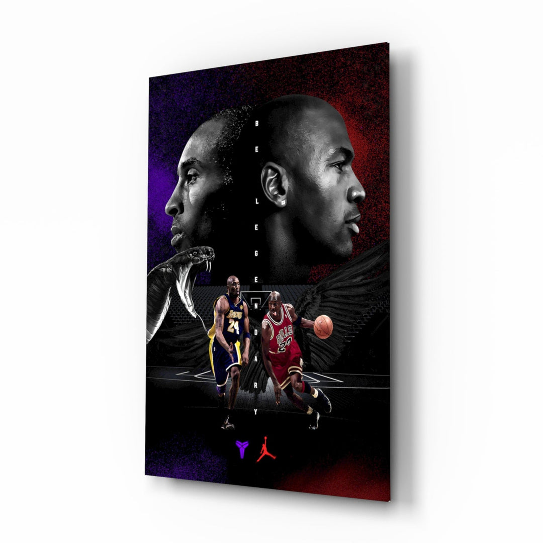 Cinematic-basketball panel bringing legends glow to a home gym