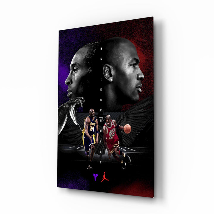 Cinematic-basketball panel bringing legends glow to a home gym