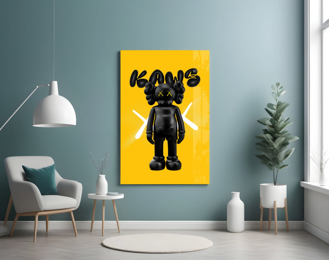 Kaws panel adding editorial flair to a hallway